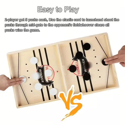 Puck Game Two-Player Solid Wood Center Gate Ten Pucks