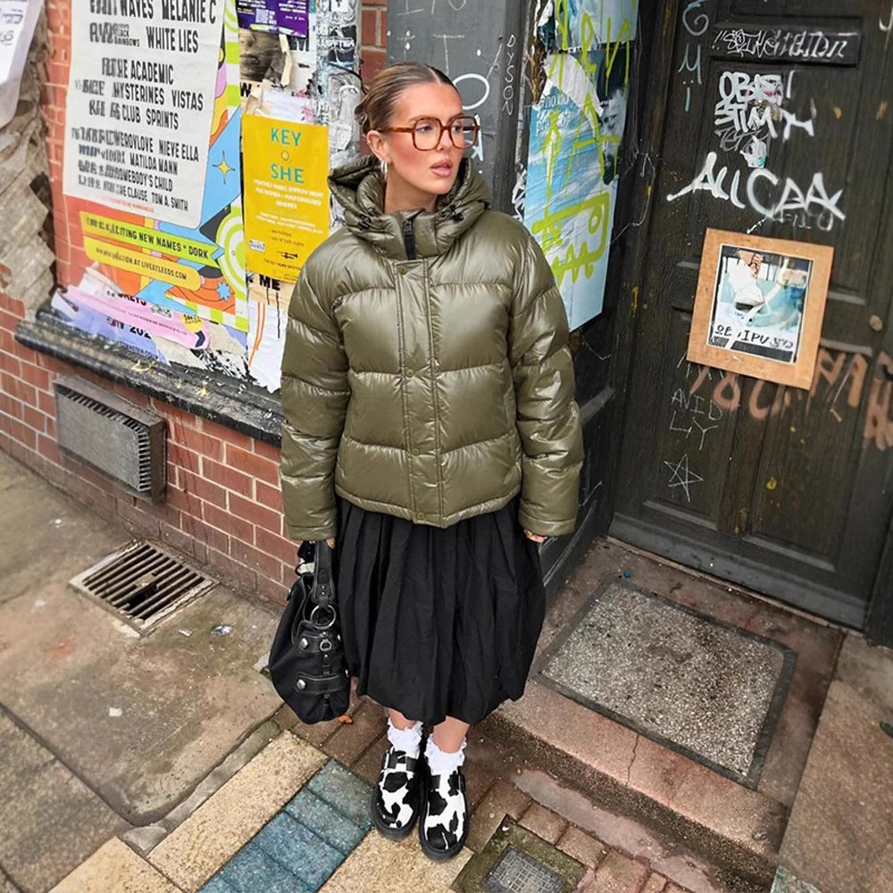 Puffer Jacket Lightweight Quilted Water-Repellent Fixed Hood