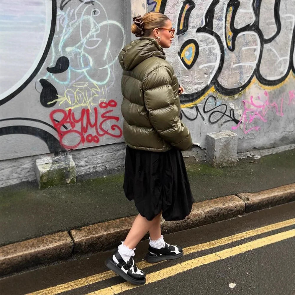 Puffer Jacket Lightweight Quilted Water-Repellent Fixed Hood