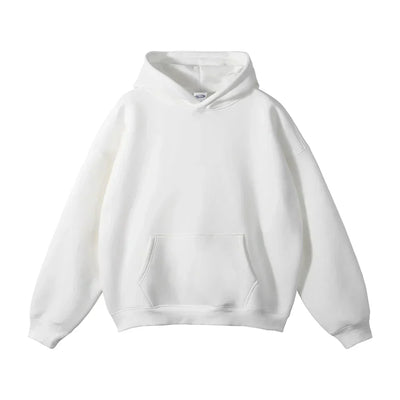 Pullover Hoodie Relaxed Fit Kangaroo Pocket Ribbed Cuffs & Hem