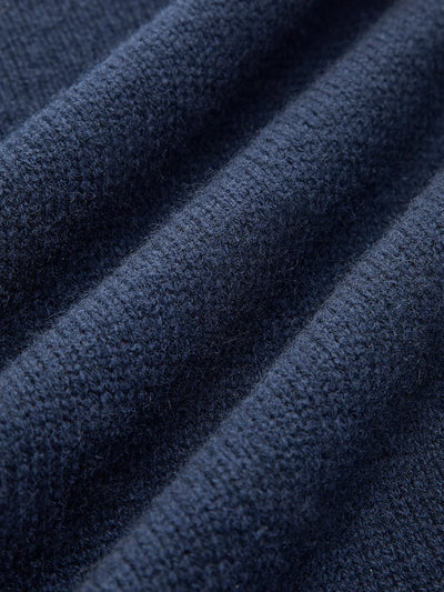 Pullover Sweater Denim Collar & Metal Buttons