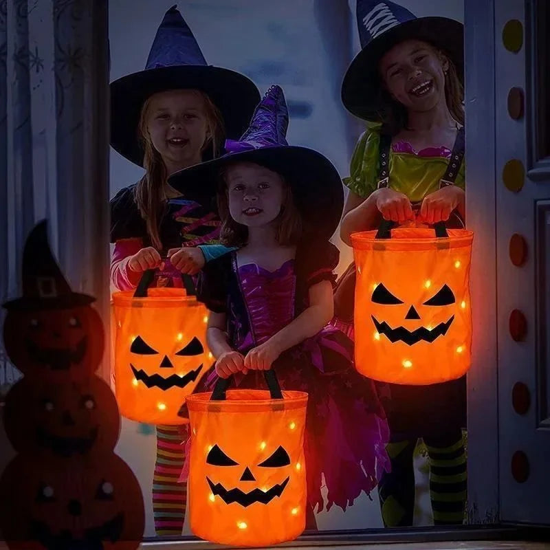 Pumpkin Bucket LED Light Foldable & Reusable