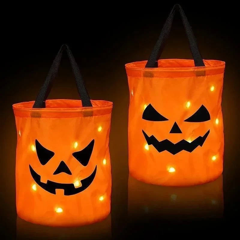 Pumpkin Bucket LED Light Foldable & Reusable