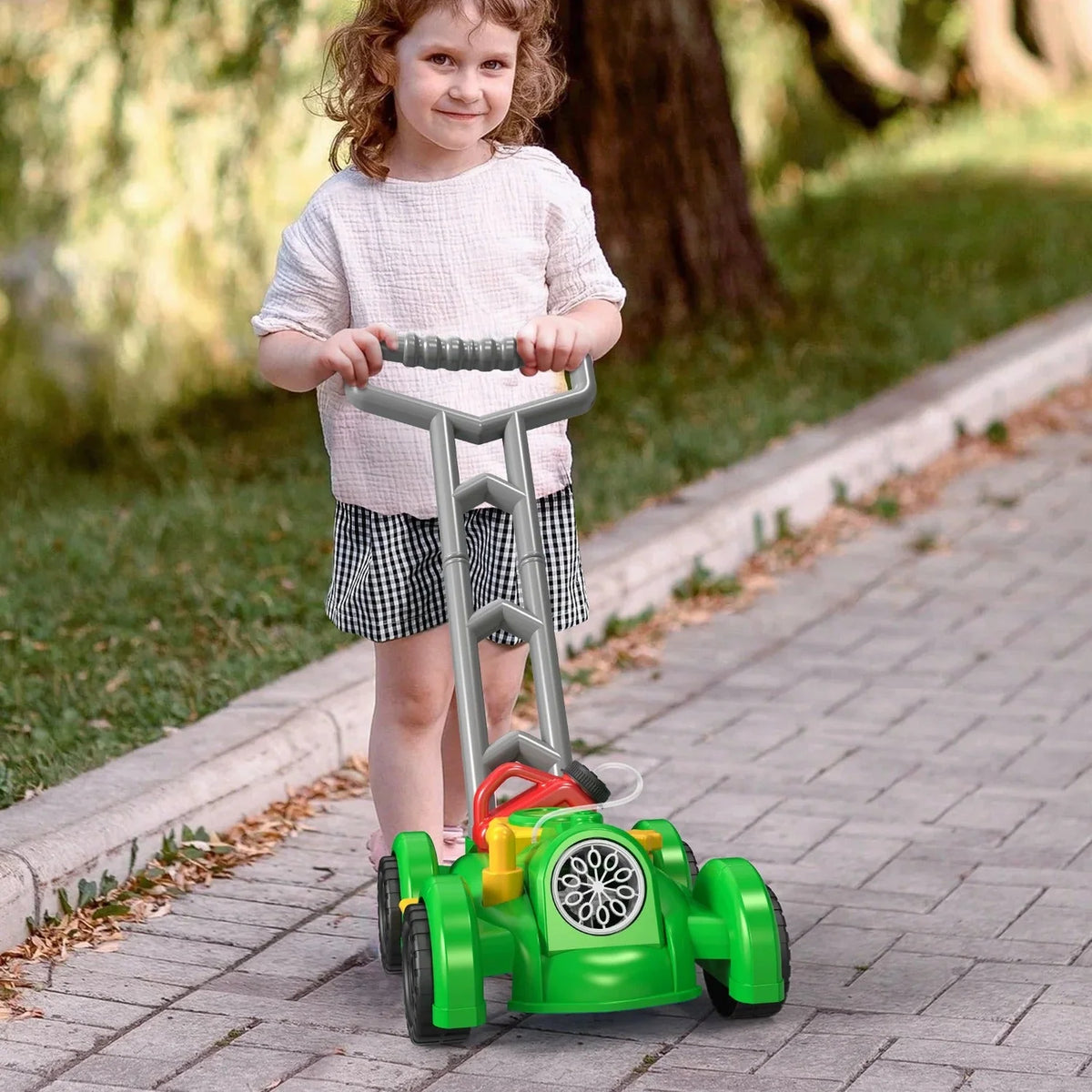 Push Toy Bubble-Blowing Outdoor Play No Batteries