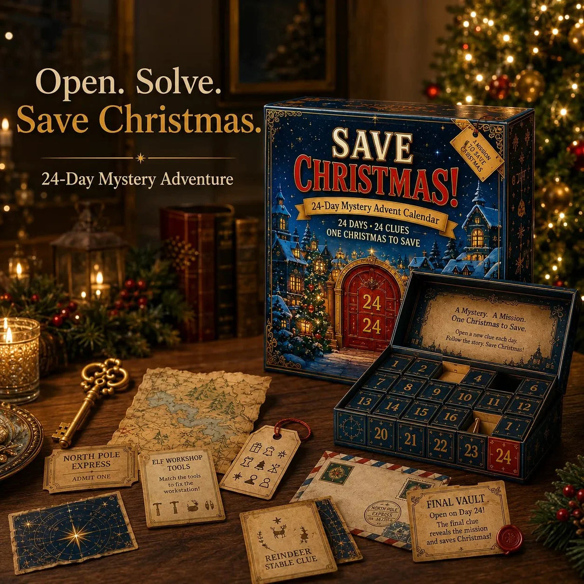 Puzzle Advent Calendar 24-Day Screen-Free Mystery Adventure