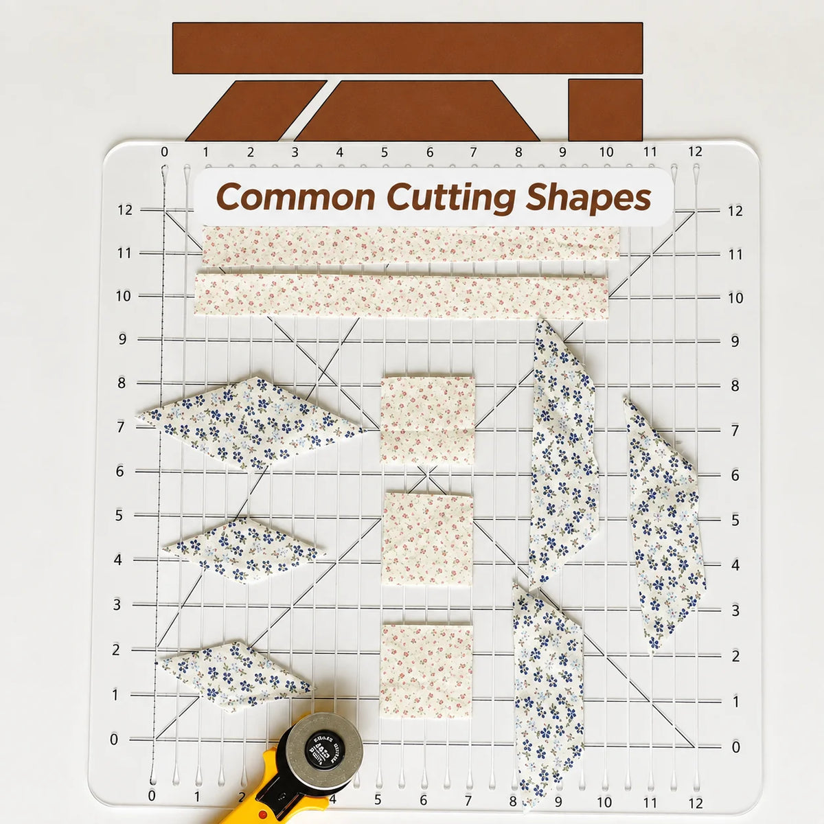 Quilt Ruler Set 5-In-1 Rotary Cutter & Non-Slip
