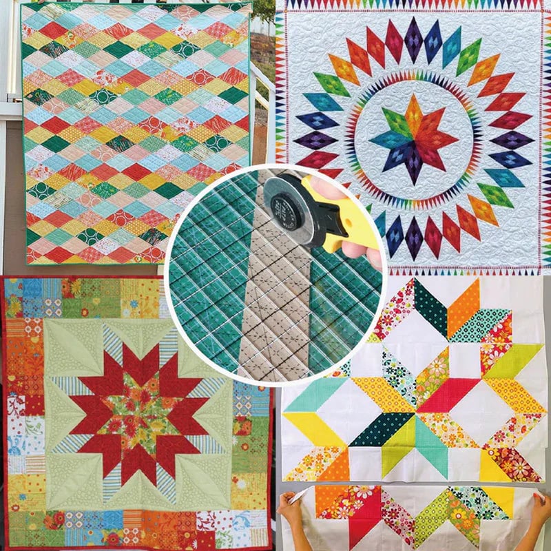 Quilt Ruler Set 5-In-1 Rotary Cutter & Non-Slip
