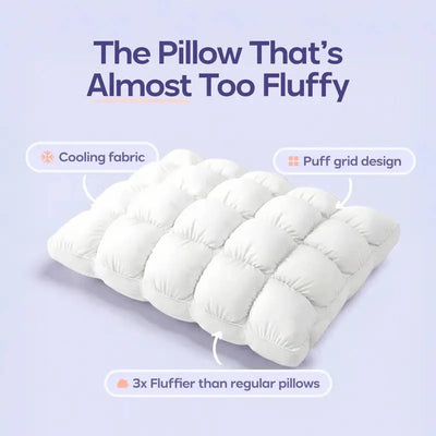 Quilted Pillow Cooling Ice Silk 12-Chamber Microfiber Fill