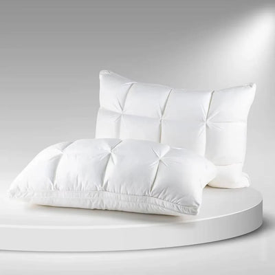 Quilted Pillow Cooling Ice Silk 12-Chamber Microfiber Fill