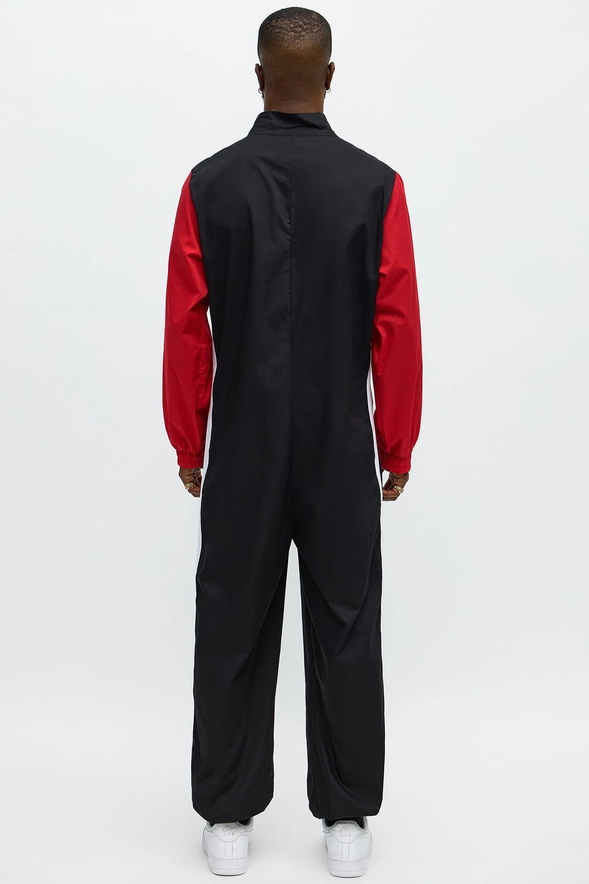 Racing Jumpsuit Woven Cotton Full-Length Front Zipper