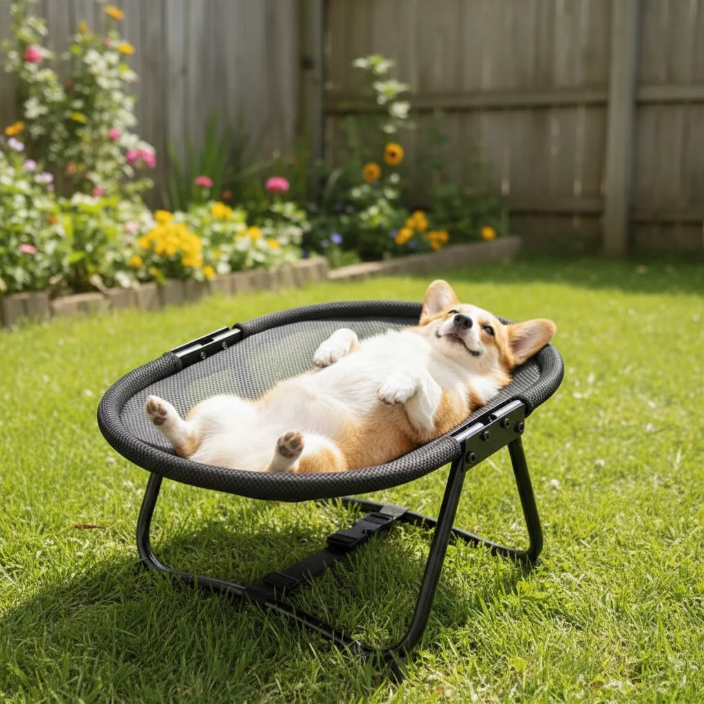 Raised Pet Bed Breathable Mesh Foldable Non-Slip Feet