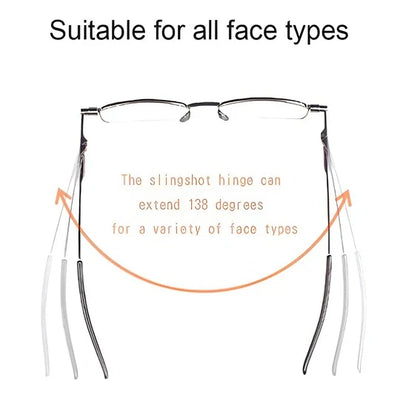 Reading Glasses Foldable Spring Hinges Slim Case Included