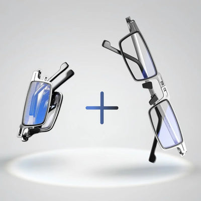 Reading Glasses Foldable Titanium Blue Light Filter