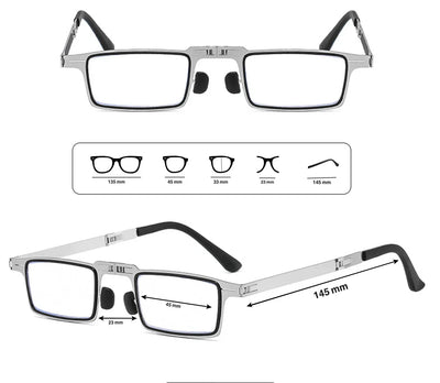 Reading Glasses Foldable Titanium Blue Light Filter