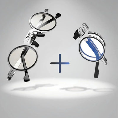 Reading Glasses Foldable Titanium Blue Light Filter