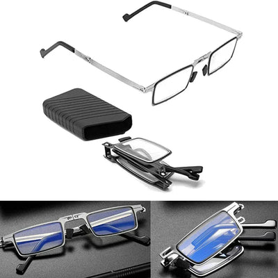 Reading Glasses Foldable Titanium Blue Light Filter