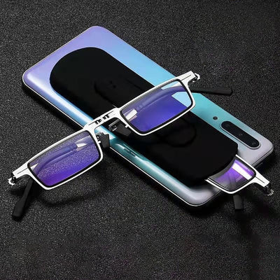 Reading Glasses Foldable Titanium Blue Light Filter