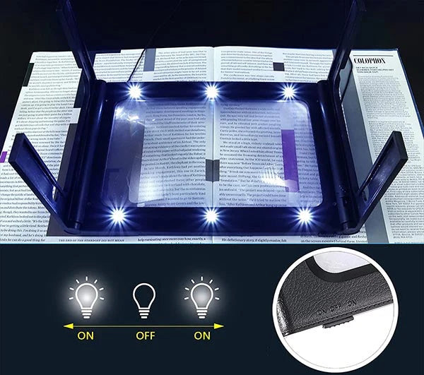 Reading Magnifier Hands-Free 3x Magnification Built-In LED