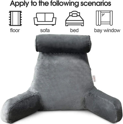 Reading Pillow Shredded Memory Foam Armrests & Side Pocket
