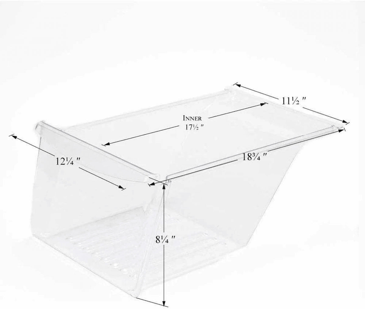 Refrigerator Crisper Drawer Pan Clear Tool-Free Installation