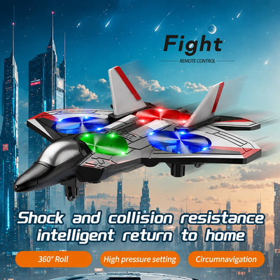 Remote-Controlled Jet 360-Degree Stunts & LED Lights Shock-Resistant