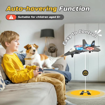 Remote-Controlled Jet 360-Degree Stunts & LED Lights Shock-Resistant
