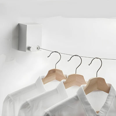 Retractable Clothesline 13.8 Ft Nylon Space-Saving Wall-Mount