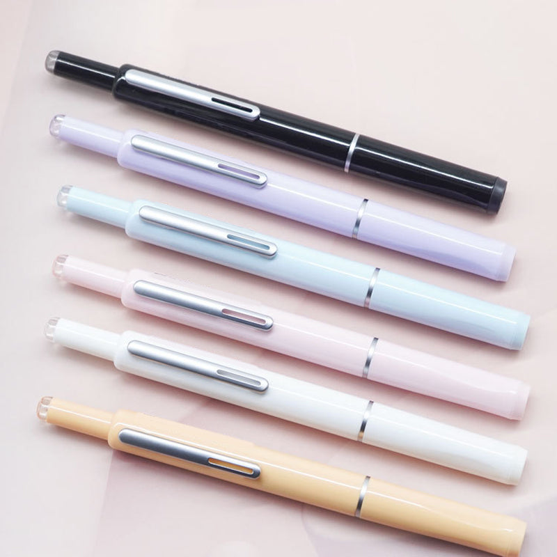 Retractable Pen Smooth Ink Refillable Stainless Steel Tip