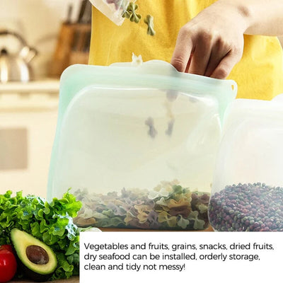 Reusable Silicone Bags Food-Grade Platinum Airtight 3-Pack