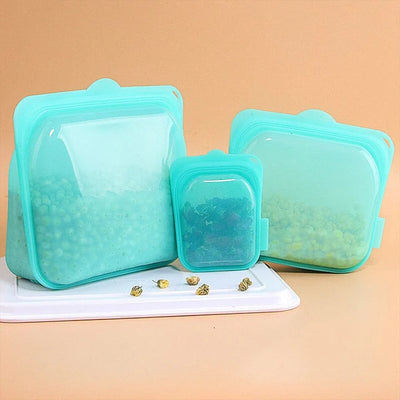 Reusable Silicone Bags Food-Grade Platinum Airtight 3-Pack