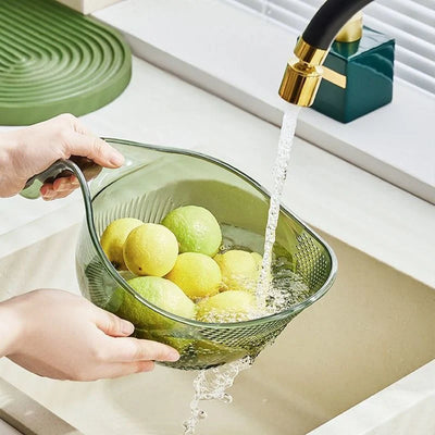 Rice Washing Bowl Fine Sieve & Pour Spout