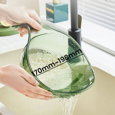 Rice Washing Bowl Fine Sieve Pouring Spout Ergonomic Handle