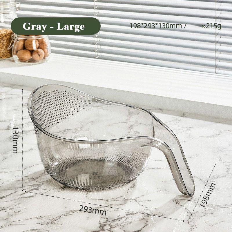 Rice Washing Bowl Fine Sieve Pouring Spout Ergonomic Handle