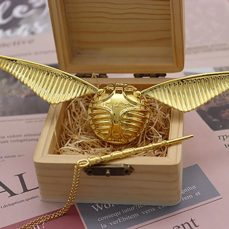 Ring Box Movable Wings Gold Finish