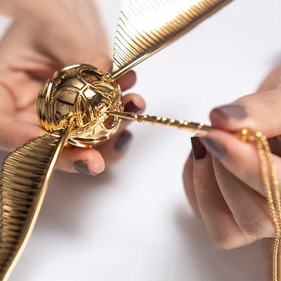 Ring Box Movable Wings Gold Finish