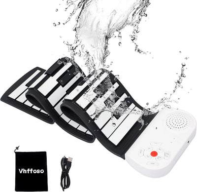 Roll-Up Piano Keyboard 49 Keys Rechargeable Built-In Speakers