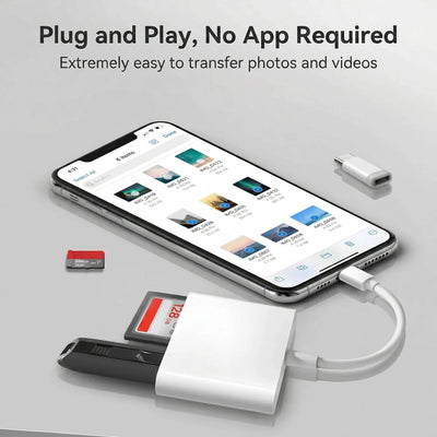 SD Card Reader Dual Slots Lightning USB-C & USB-A