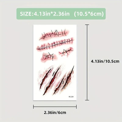 Scar Tattoo Stickers Waterproof Water-Transfer