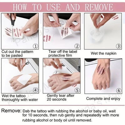 Scar Tattoo Stickers Waterproof Water-Transfer