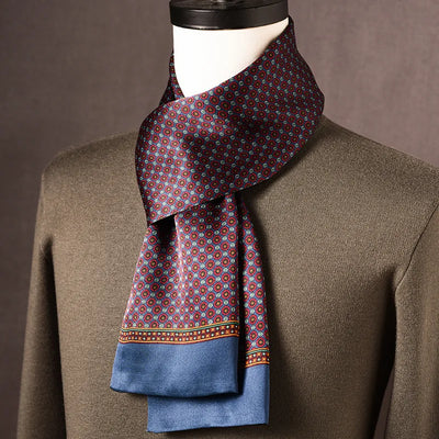 Scarf Mulberry Silk Double-Layer Polka Dot