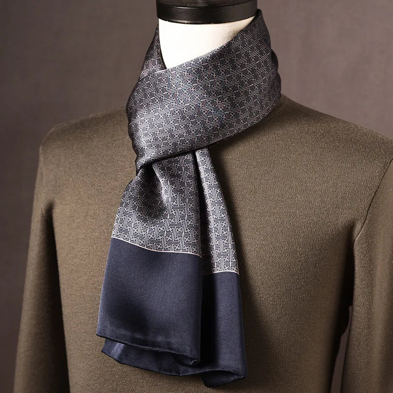Scarf Mulberry Silk Double-Layer Polka Dot