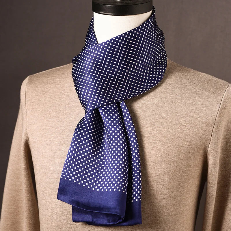 Scarf Mulberry Silk Double-Layer Polka Dot