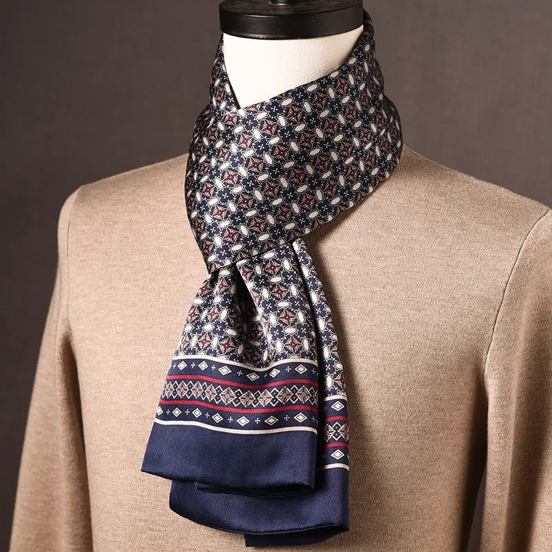 Scarf Mulberry Silk Double-Layer Polka Dot