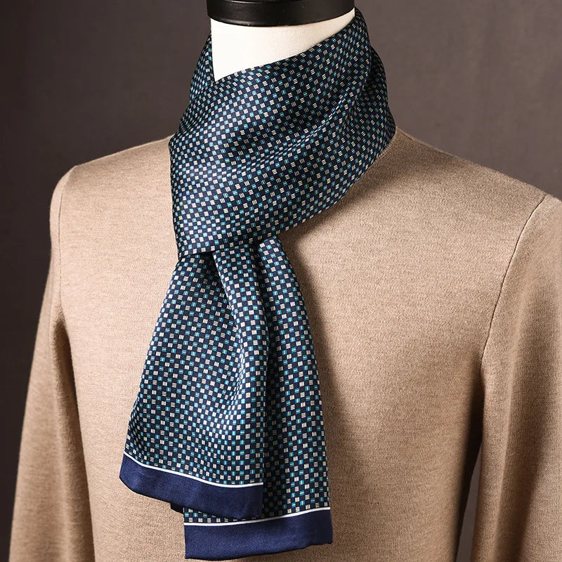 Scarf Mulberry Silk Double-Layer Polka Dot