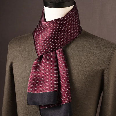 Scarf Mulberry Silk Double-Layer Polka Dot