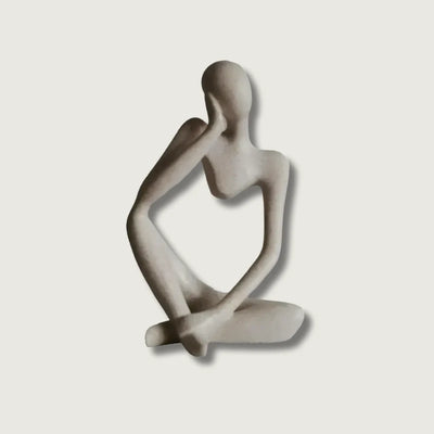 Sculpture Minimalist Seated Matte Resin Free-Standing