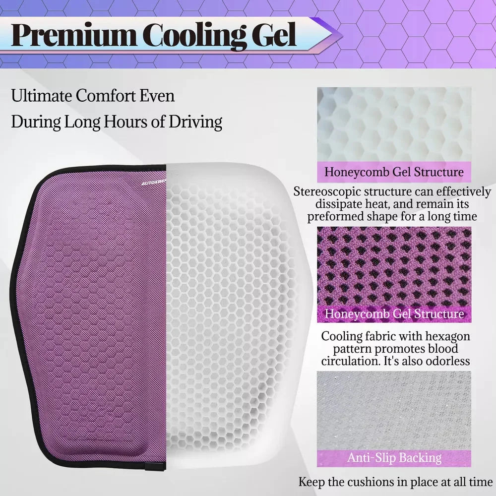 Seat Cushion Cooling Gel & Memory Foam Tailbone Cutout