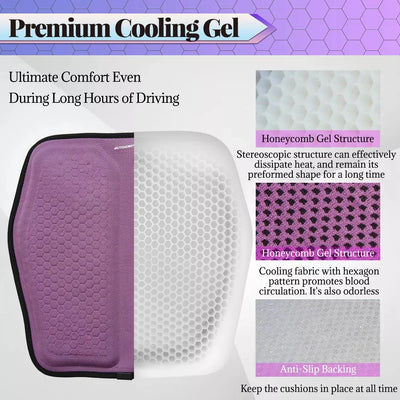 Seat Cushion Cooling Gel & Memory Foam Tailbone Cutout