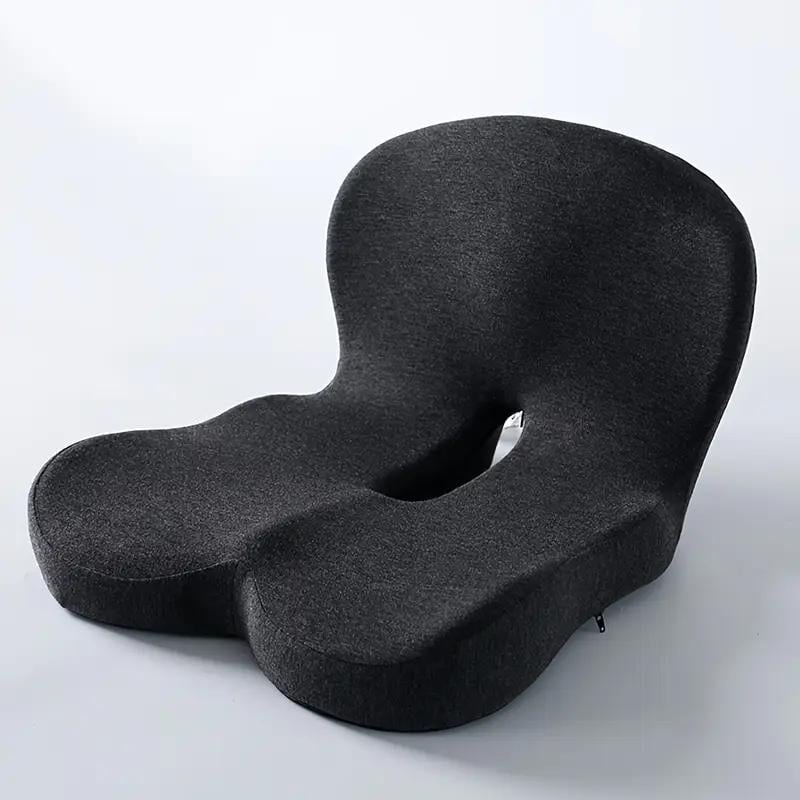 Seat Cushion Ergonomic Cutout Memory Foam Non-Slip Base