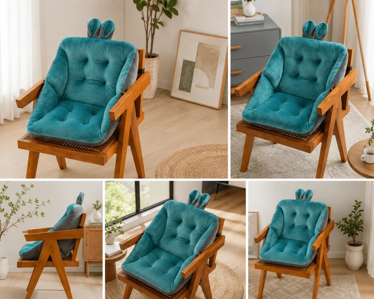 Seat Cushion Memory Foam Ergonomic Tailbone Support Removable Cover